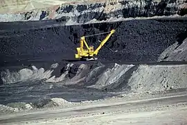 Mine de charbon à ciel ouvert (Wyoming, États-Unis).