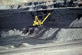 Mine de charbon à Wyoming, États-Unis.