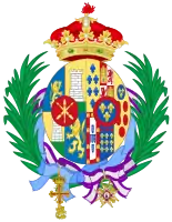 Armoiries d'Isabel Alfonsa en tant qu'infante d'Espagne et comtesse Zamoyska