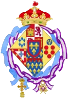 Armoiries d'Isabel Alfonsa en tant qu'infante d'Espagne et veuve