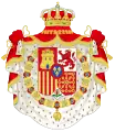 Version du blason d'Espagne avec la Toison d'or et le manteau.