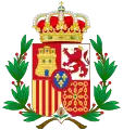 Version du blason d'Espagne avec branches de laurier.