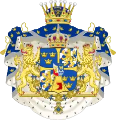 Armoiries du prince héritier Gustave-Adolphe de 1907 à 1950.