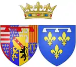 Description de l'image Coat of arms of Élisabeth (Isabelle) d'Orléans as Duchess of Guise.png.