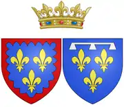 Description de l'image Coat of arms of Marie Louise Élisabeth d'Orléans as Duchess of Berry.png.