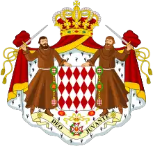Armoiries de la principauté de Monaco comportant la devise Deo Juvante.