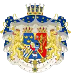 Armoiries du prince Oscar de Suède et de Norvège de 1859 à 1892.