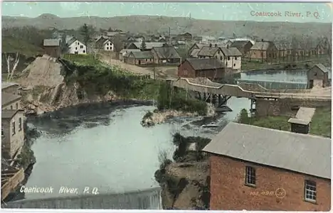 Carte postale avec vue sur la rivière Coaticook