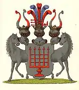 Armoiries des comtes von Levetzow dans Danmarks Adels Aarbog 1890