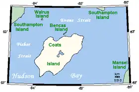 Carte de l'île Coats
