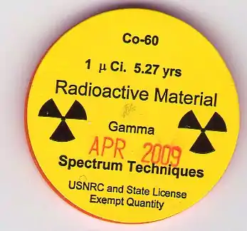 Conteneur de cobalt 60.