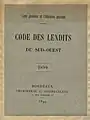 Ligue gironde de l'Education physique, Code des lendits du sud-ouest, Bordeaux, 1899.