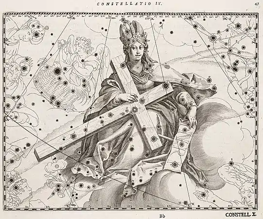 La constellation du Cygne comprenant la Croix du Nord, Schiller décide de la remplacer par Sainte Hélène, découvreuse de la croix où Jésus subit le martyre. C'est aussi une référence à Hélène de Troie, née de Léda et de Zeus transformé en cygne.