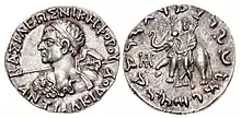 Monnaie d'Antialkides, r. 115 à 95 AEC. Royaumes indo-grecs (de 175 AEC à 10 EC).