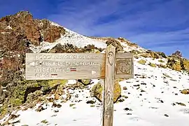 Panneau indicateur du sentier au col de Guagnerola