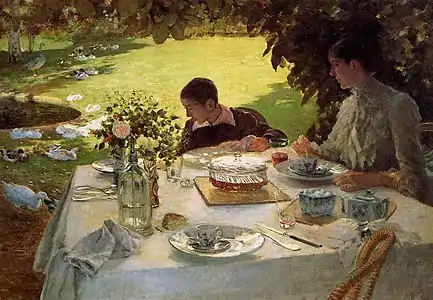 Déjeuner au jardin (1883). Pinacoteca De Nittis. Barletta.