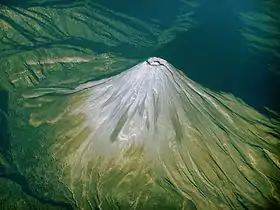 Vue aérienne du Volcán de Colima.