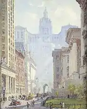 Chambers Street and the Municipal Building, N.Y.C. (1922), New-York Historical Society.