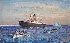 Colin Campbell Cooper, Rescue of the Survivors of the Titanic by the Carpathia (Sauvetage des survivants du Titanic par le Carpathia, 1912, Midwest Museum of Art (Musée des arts du Midwest)