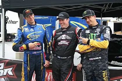 Pastrana, Colin McRae et Ken Block aux X Games XIII.