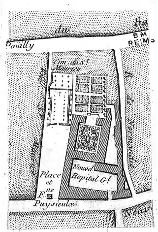 1845 avec le cimetière.