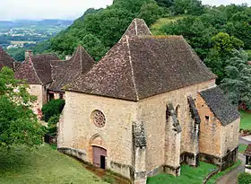 Collégiale vue du château de Castelnau-Bretenoux