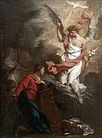 L'Annonciation en présence d'ammantate, 1726, huile sur toile,  Collection Motais de Narbonne.