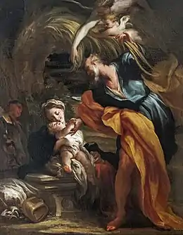 Le repos pendant la fuite en Égypte, Gregorio de Ferrari, vers 1675.