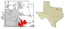 Map: Collin County Texas Incorporated Areas Wylie highlighted