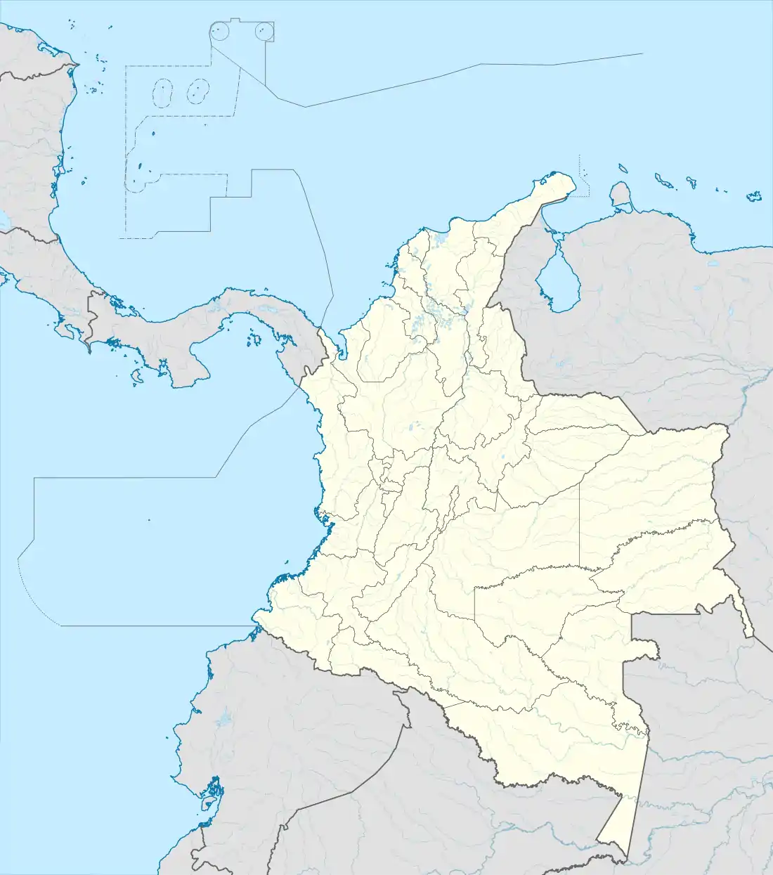 Carte des aéroports de la Colombie