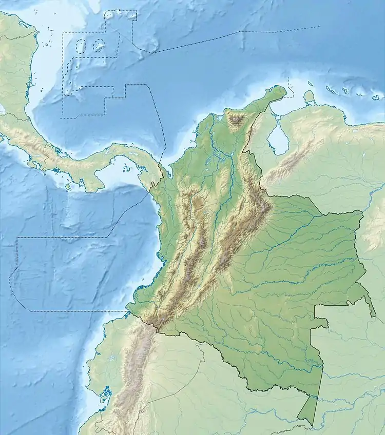 Localisation des Colombie (volcans) en Colombie