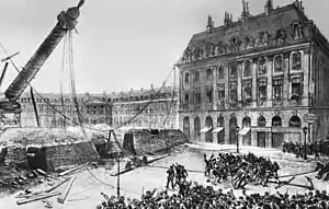 La chute de la colonne Vendôme, 1871, lithographie.