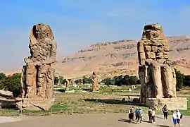 Colosses de Memnon, à Thèbes en Égypte.