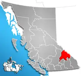 Localisation de District régional de Columbia-Shuswap