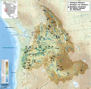 Principaux barrages du bassin du Columbia