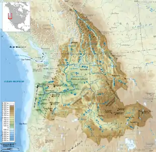 Carte du bassin versant du Columbia.