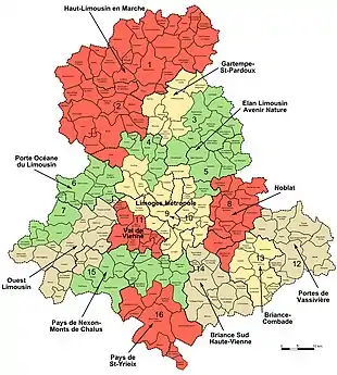 Les Communautés de communes de la Haute-Vienne au 1er janvier 2017