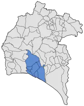 Localisation de Comarque métropolitaine de Huelva