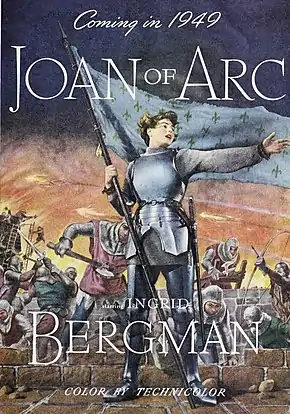 Description de l'image Coming in 1949 - Joan of Arc, starring Ingrid Bergman.jpg.
