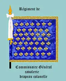 drapeau colonel du régiment Commissaire général, avers et revers
