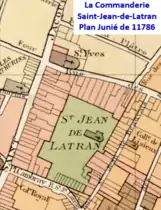 Saint-Jean de Latran sur plan Junié de 1786.