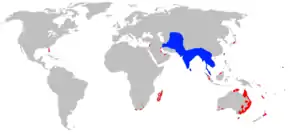 Description de l'image Common Mynah distribution map.png.