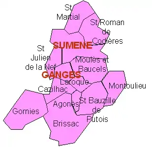 Communauté de communes des Cévennes Gangeoises et Sumenoises (carte).
