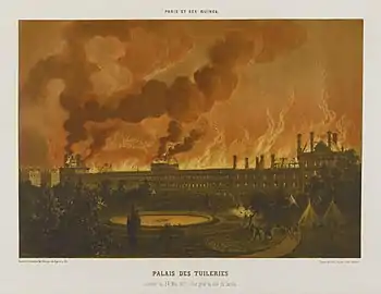L'incendie du palais des Tuileries.