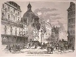 Combats rue Saint-Antoine lors de la Commune de 1871.