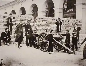 Commune de Paris, barricade de la rue de Castiglione.