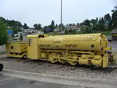 Locomotive à air comprimé de la mine de Homestake.