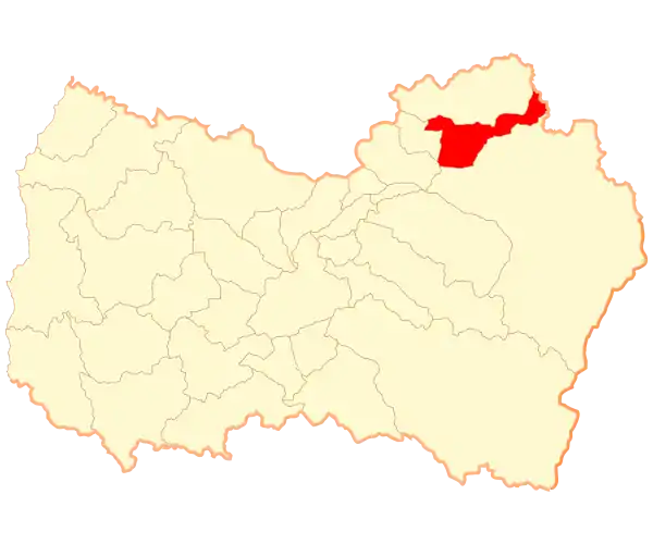 Position de Codegua (en rouge) au sein de la Province de Cachapoal.
