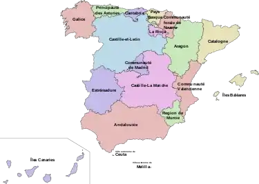Communautés autonomes d'Espagne en 1982