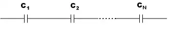 N condensateur connectés en série